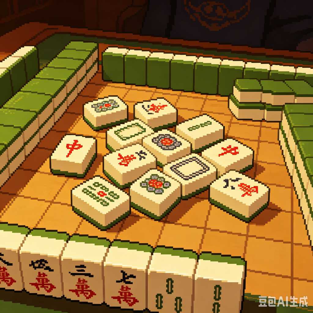 gradient green mahjong set
